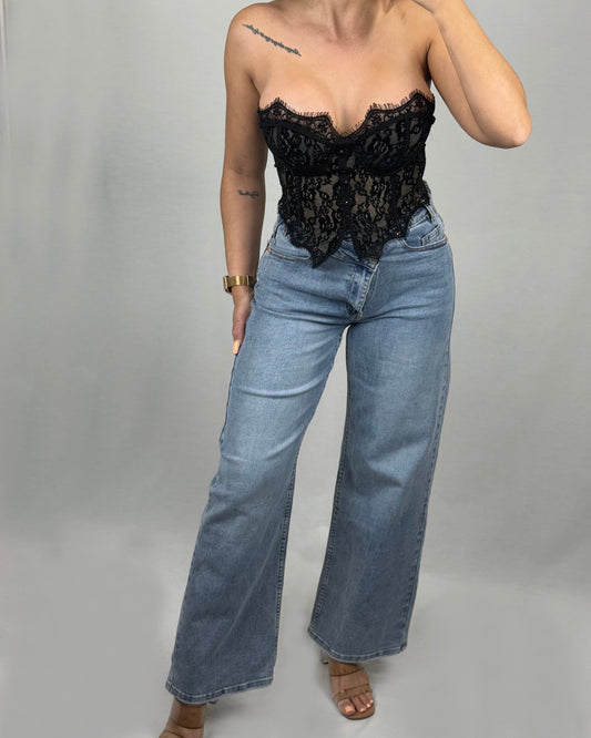 CORSET BOTONES NEGRO