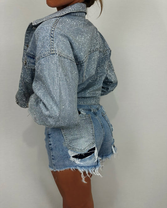 SHORT DESGASTADO STRASS
