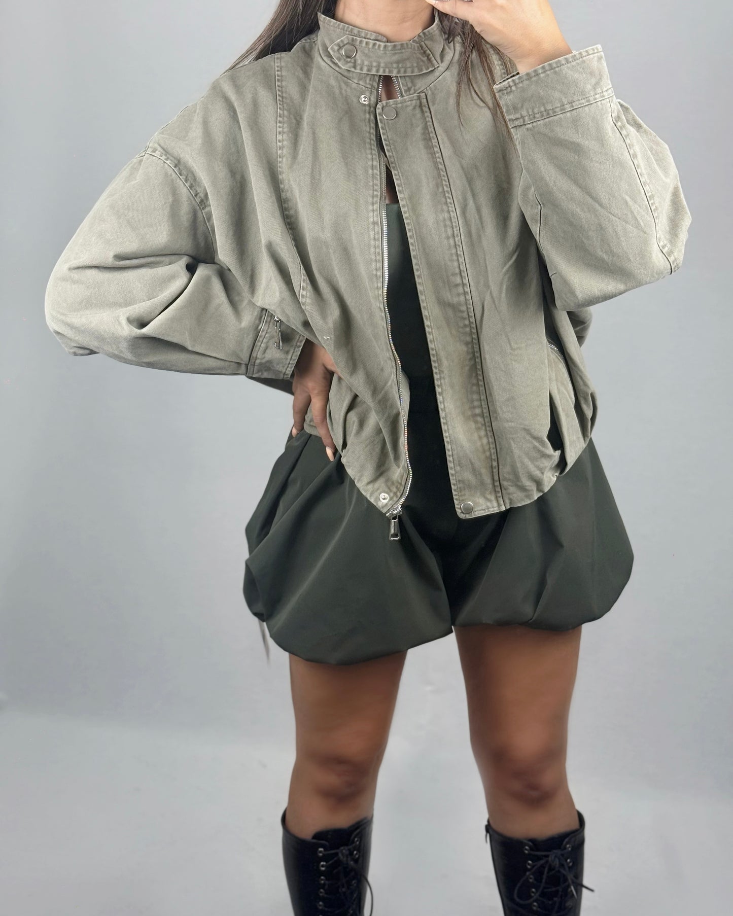 BOMBER DENIM VERDE