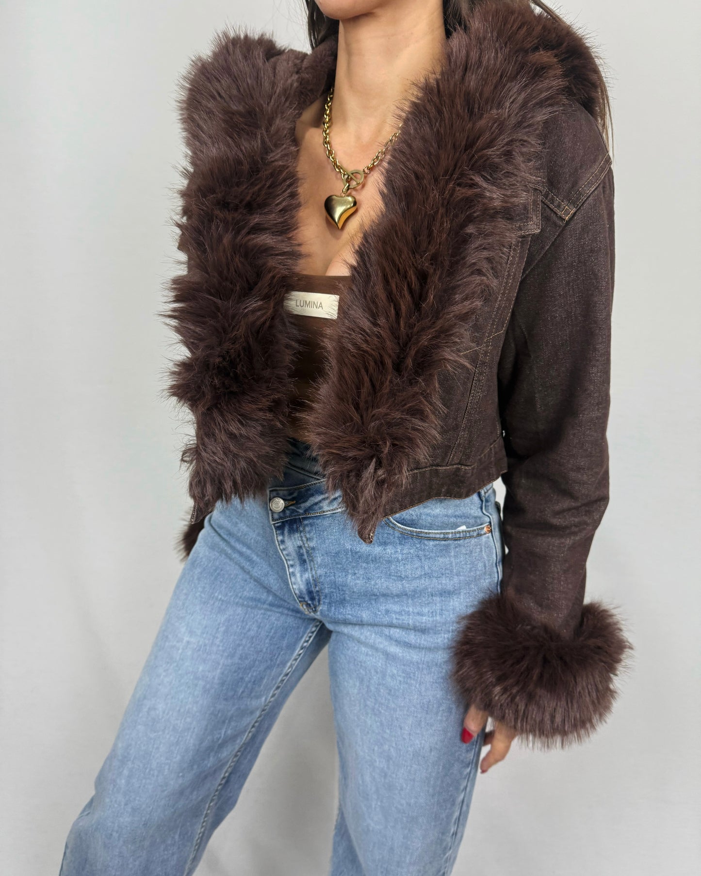 CHAQUETA DENIM PELO CHOC