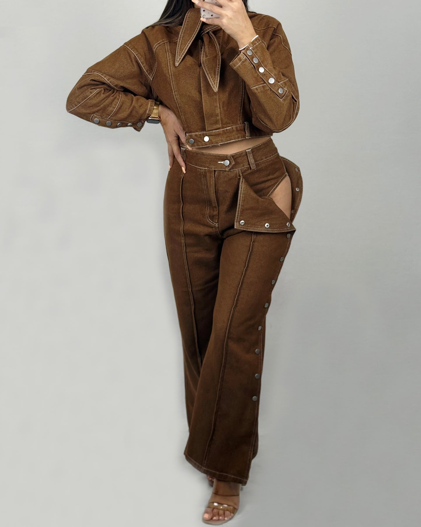 CONJUNTO LUXURY DENIM BRUN