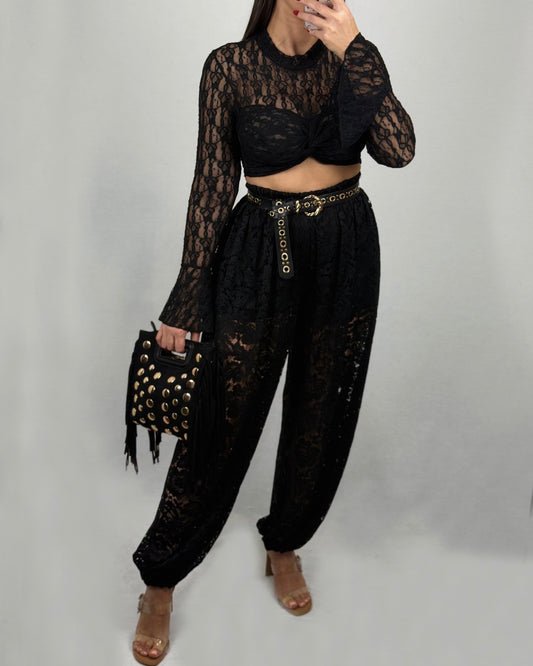 PANTALÓN ENCAJE BOMBACHO