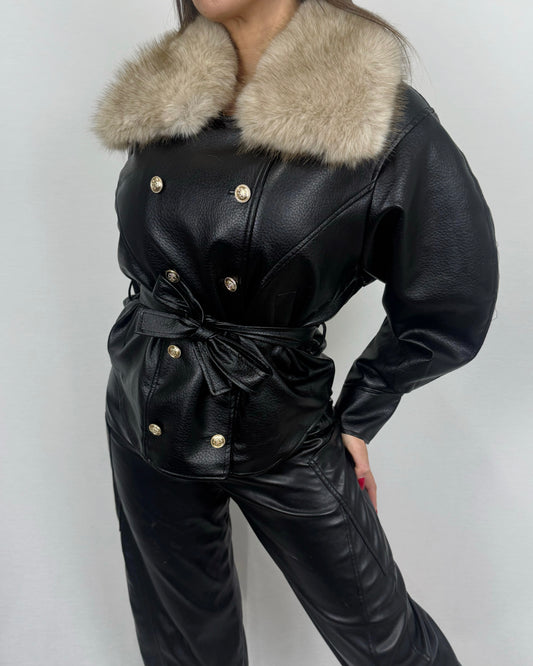 CHAQUETA PREMIUM NEGRA POLIPIEL