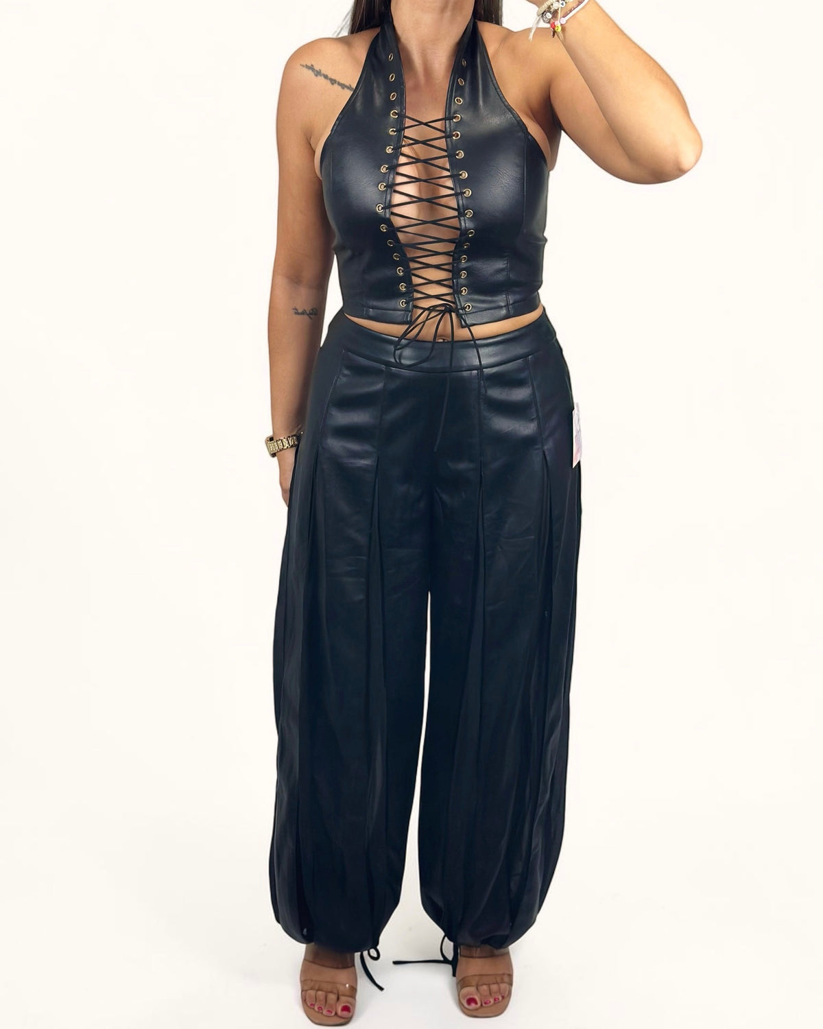 TOP CORSET POLIPIEL BLACK