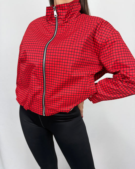 BOMBER ZAR CUADROS RED