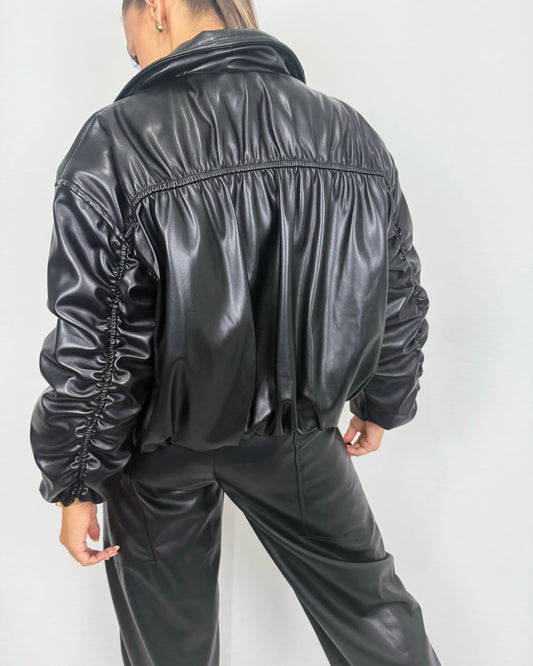 BOMBER POLIPIEL NEGRA LUM