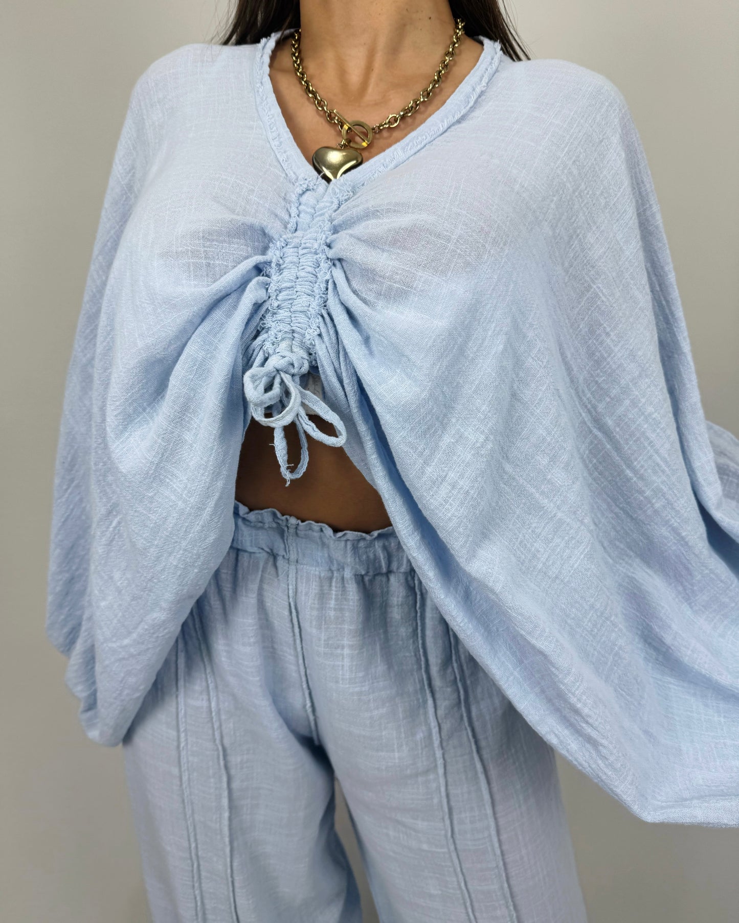 BLUSA LINO BLUE
