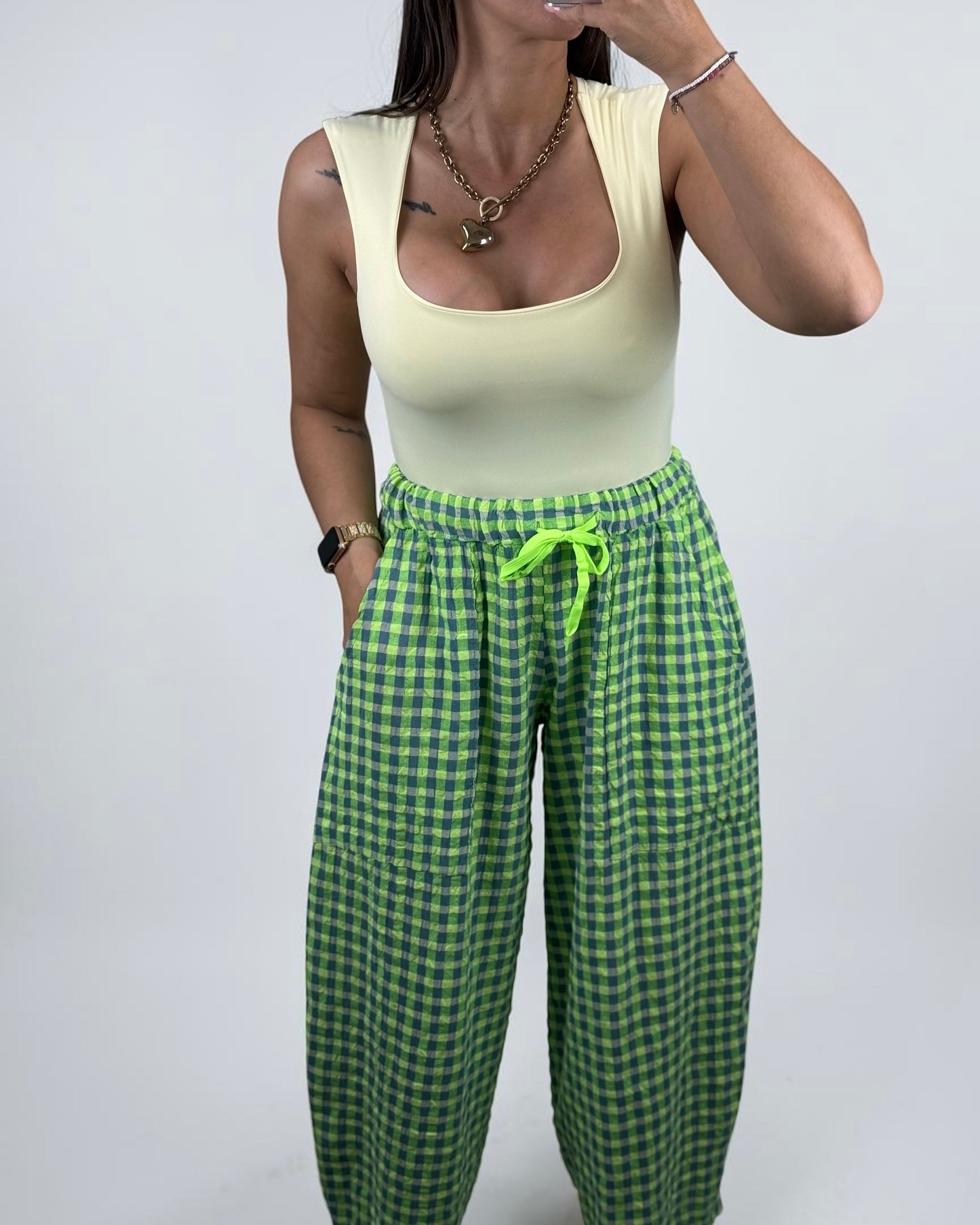 PANTALÓN CUADROS GREEN