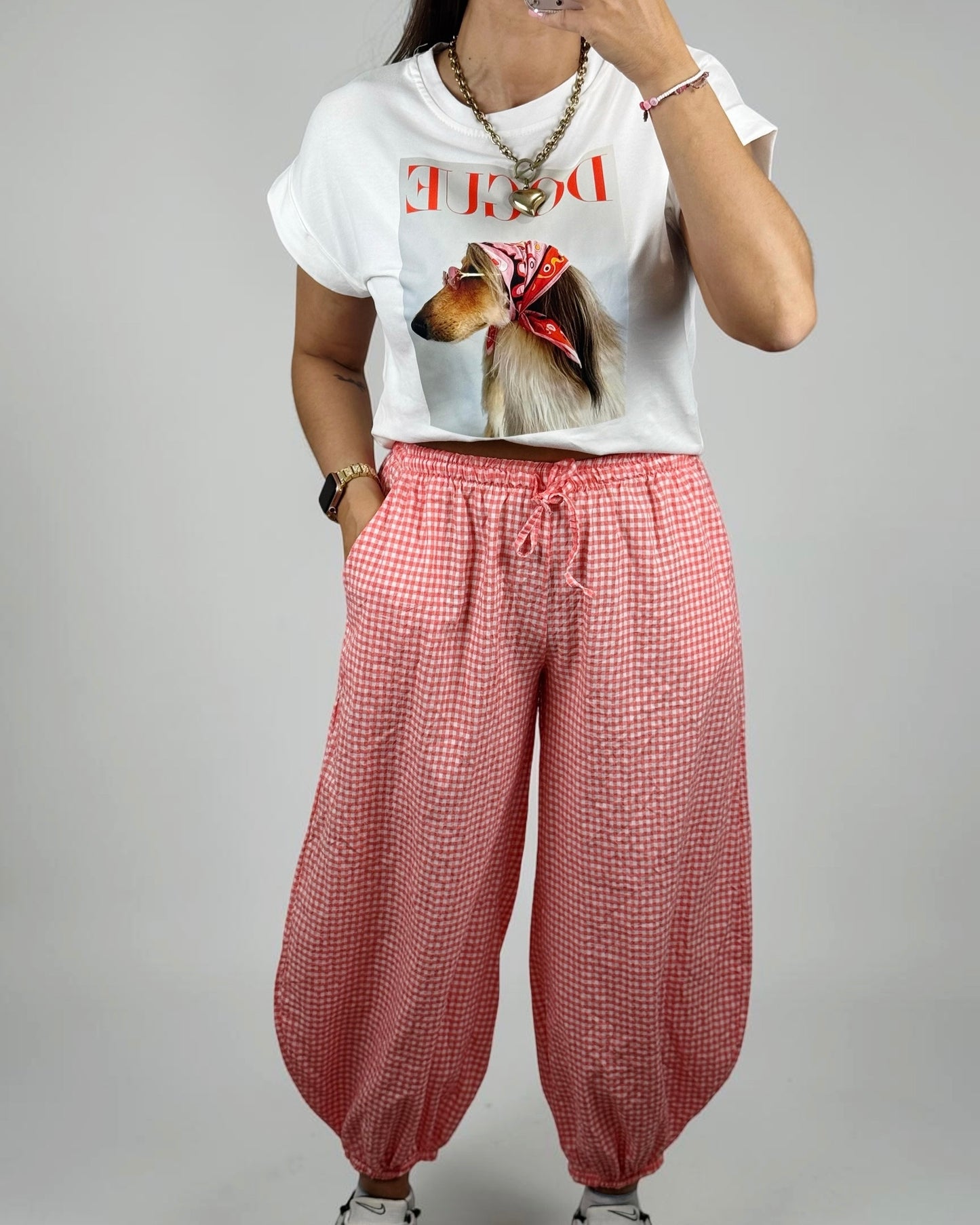 PANTALÓN VICHY ORANGE