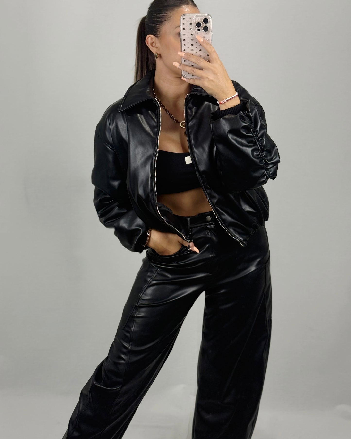 PANTALÓN POLIPIEL NEGRO LUM