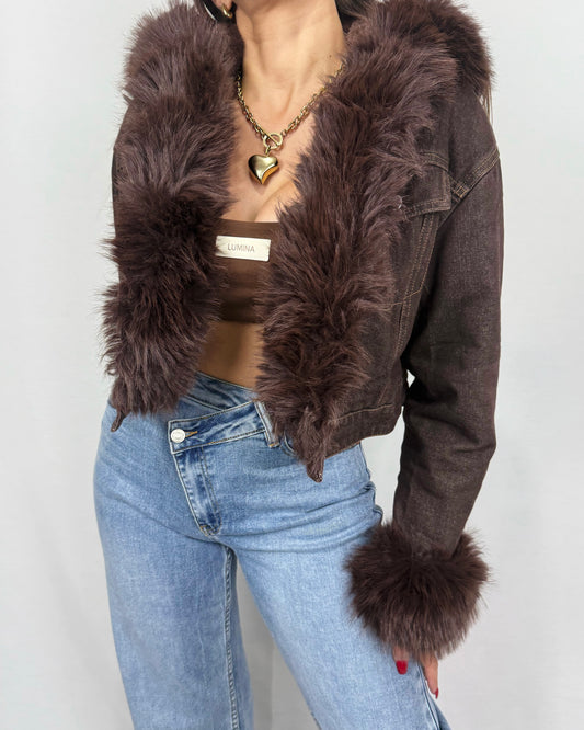 CHAQUETA DENIM PELO CHOC