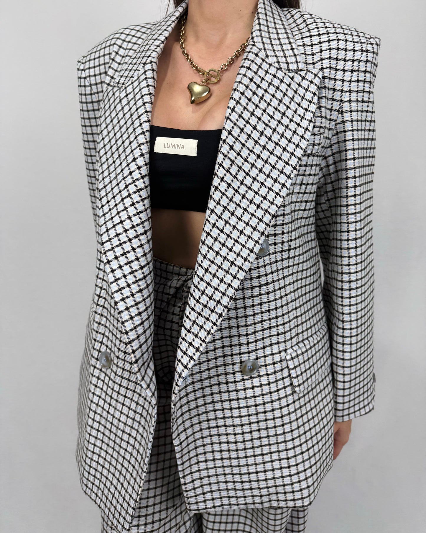 BLAZER CUADROS BLUE LUM