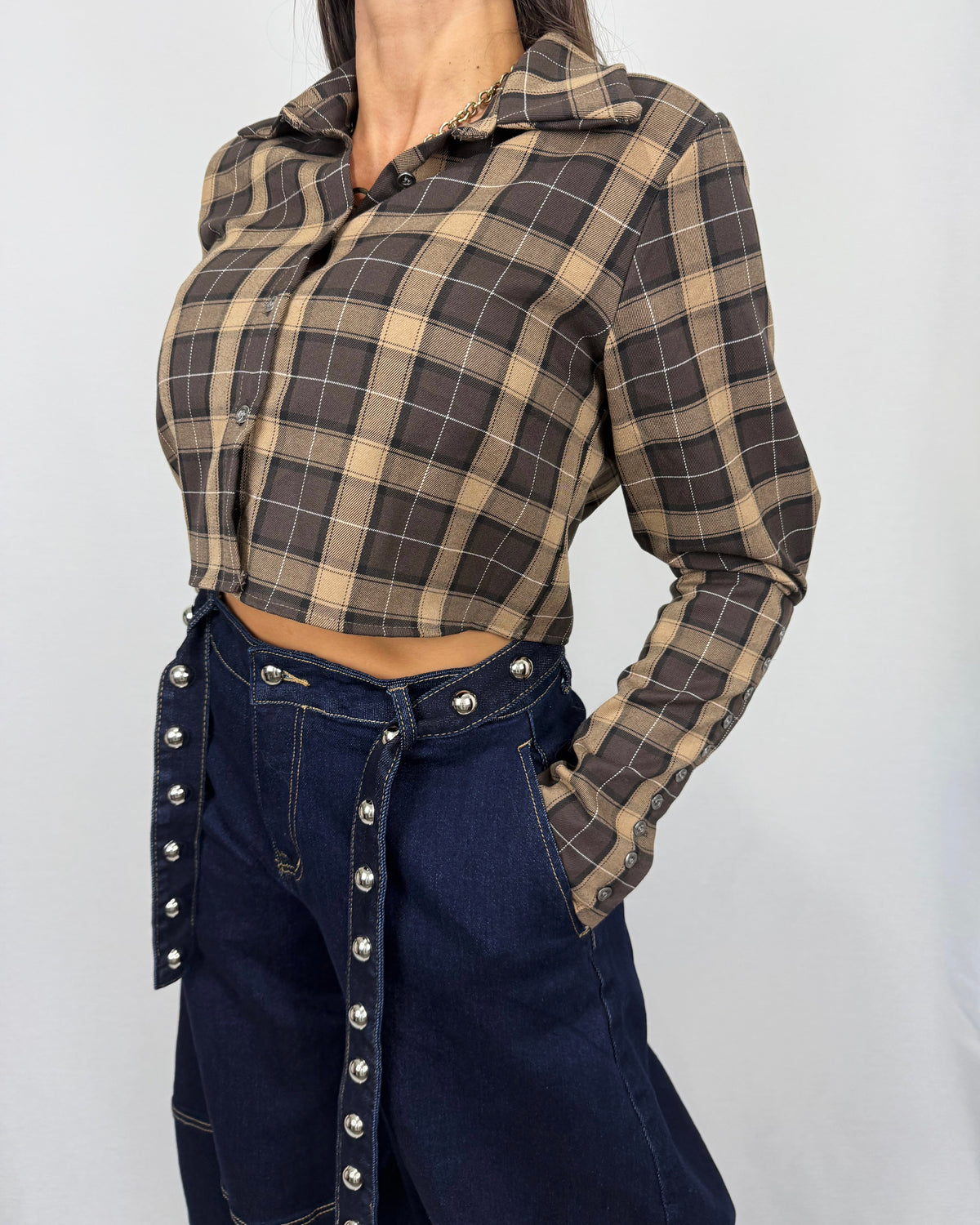 CAMISA CUADROS BROWN