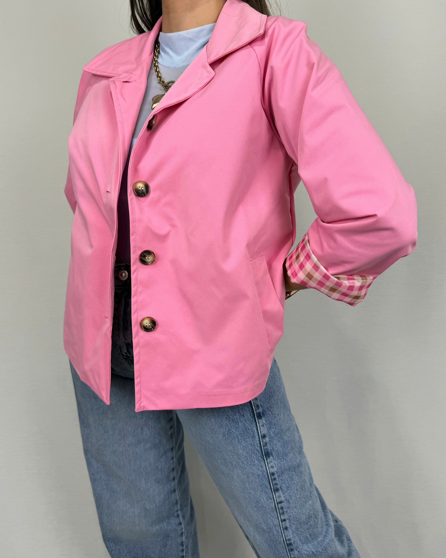 CHAQUETA CUADROS PINK