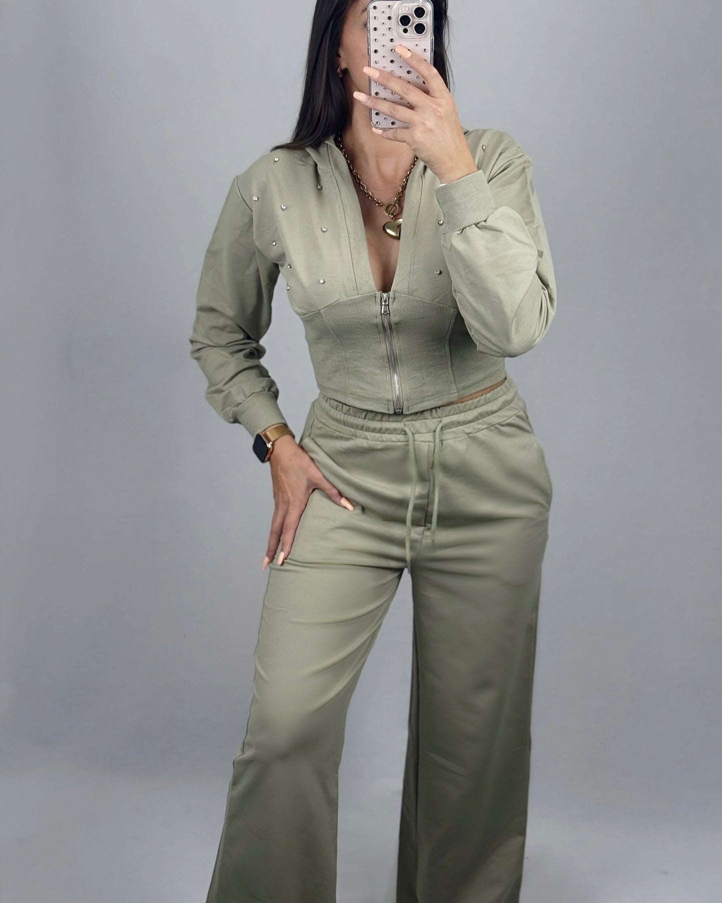 CONJUNTO STRASS VERDE