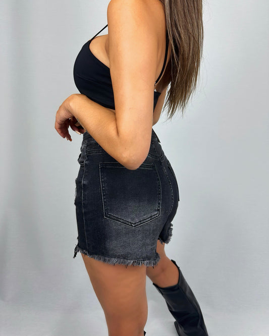 SHORT DENIM NEGRO