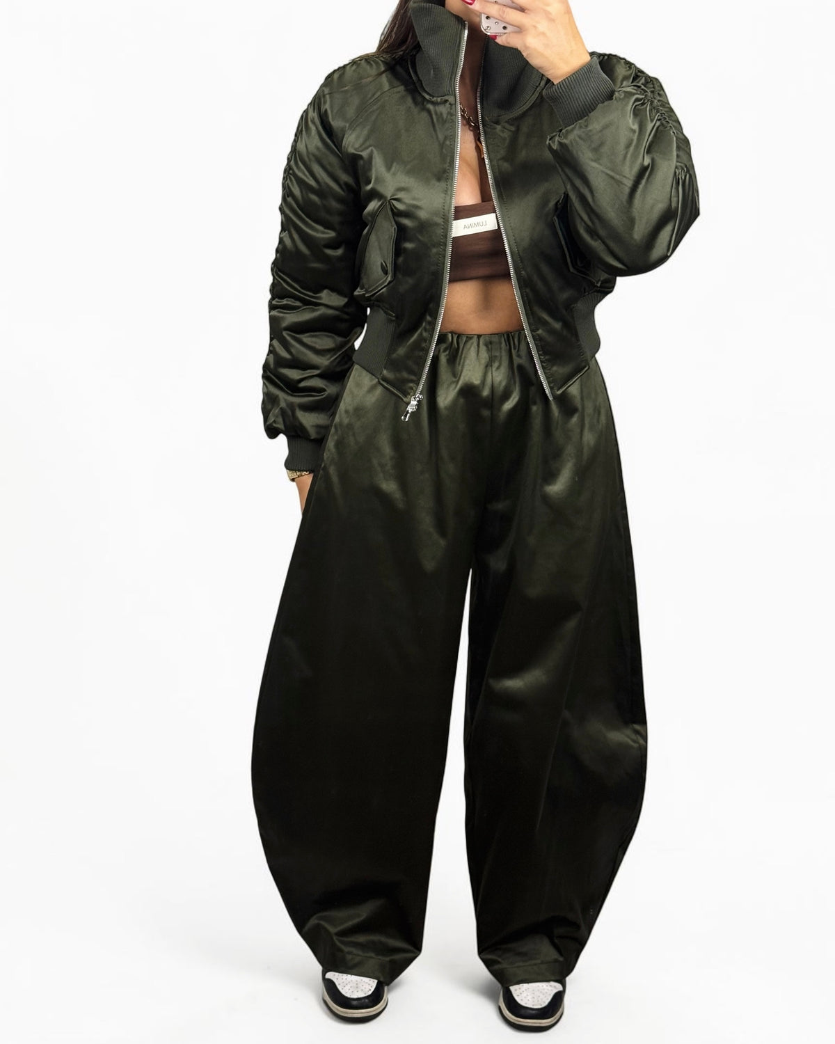 PANTALÓN SATINADO GREEN LUMINA