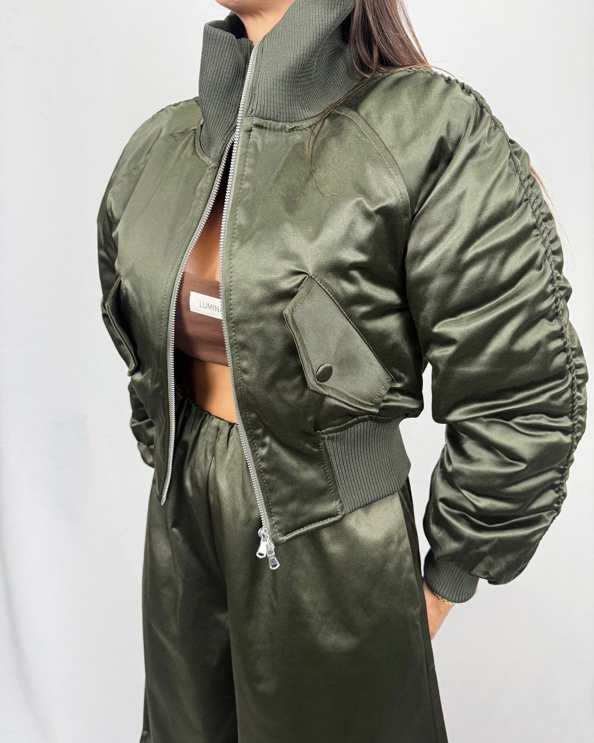 BOMBER SATINADA BICOLOR LUMINA