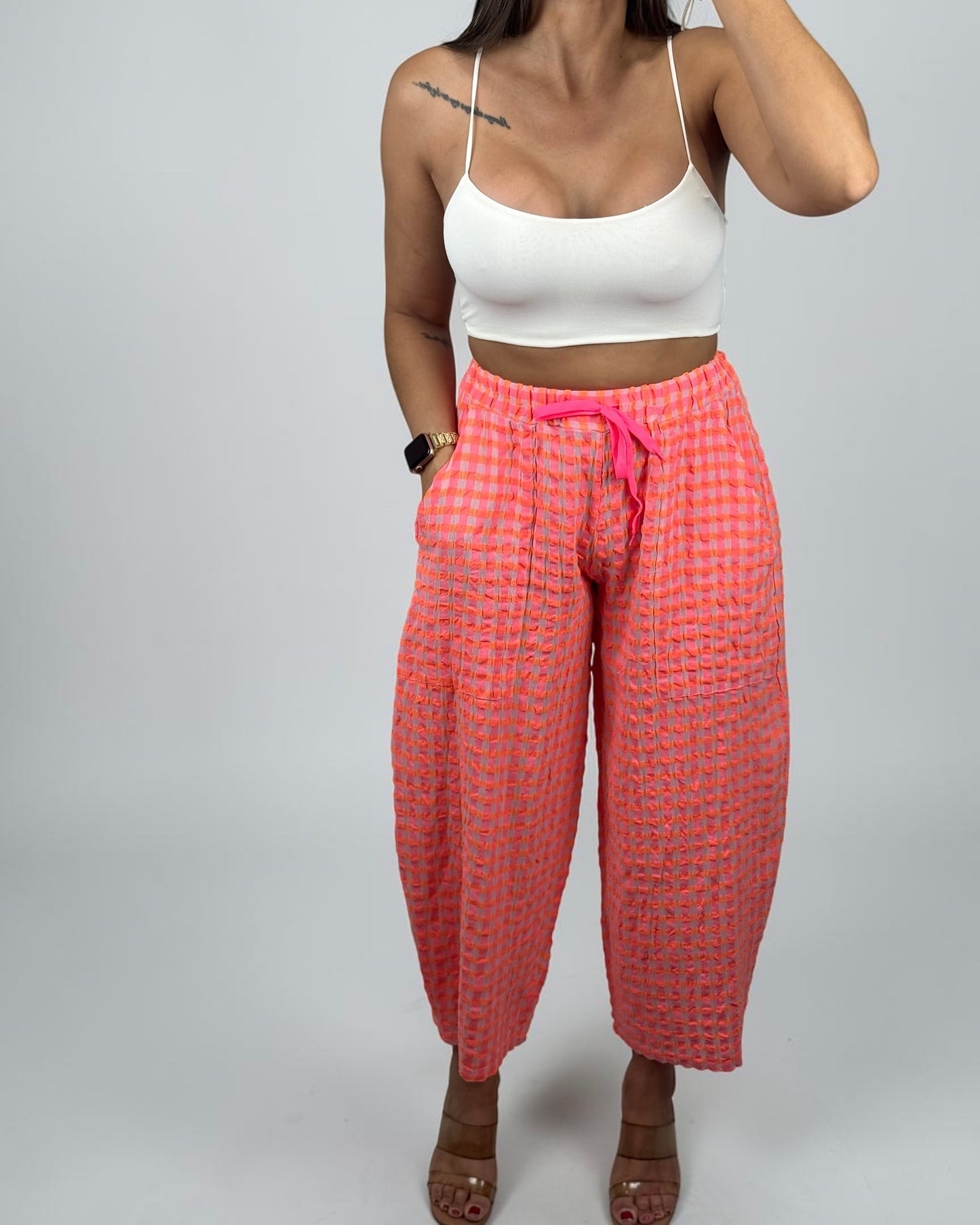 PANTALÓN CUADROS ORANGE