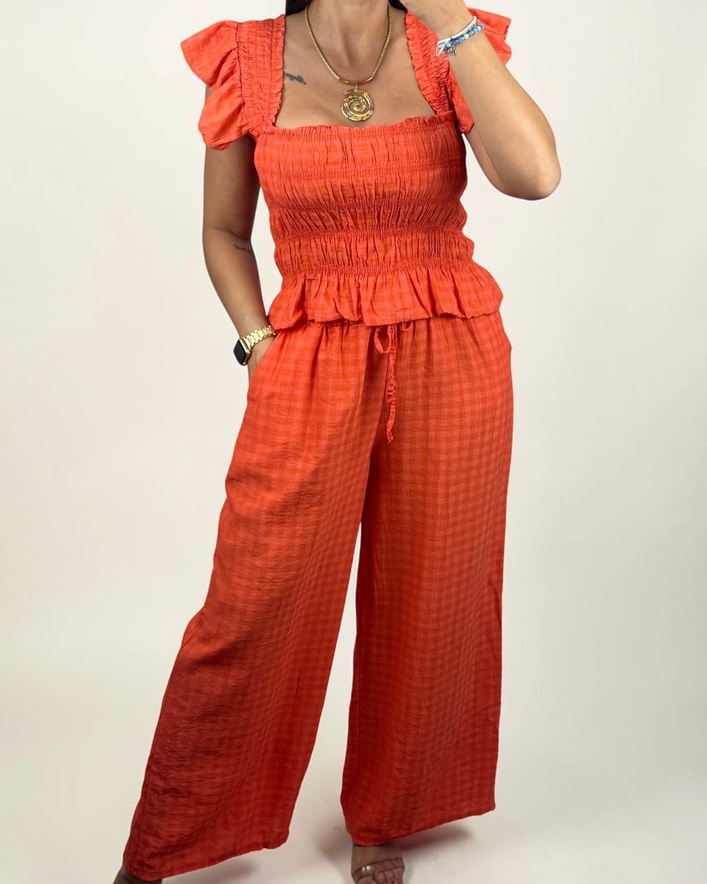 CONJUNTO VICHY ORANGE