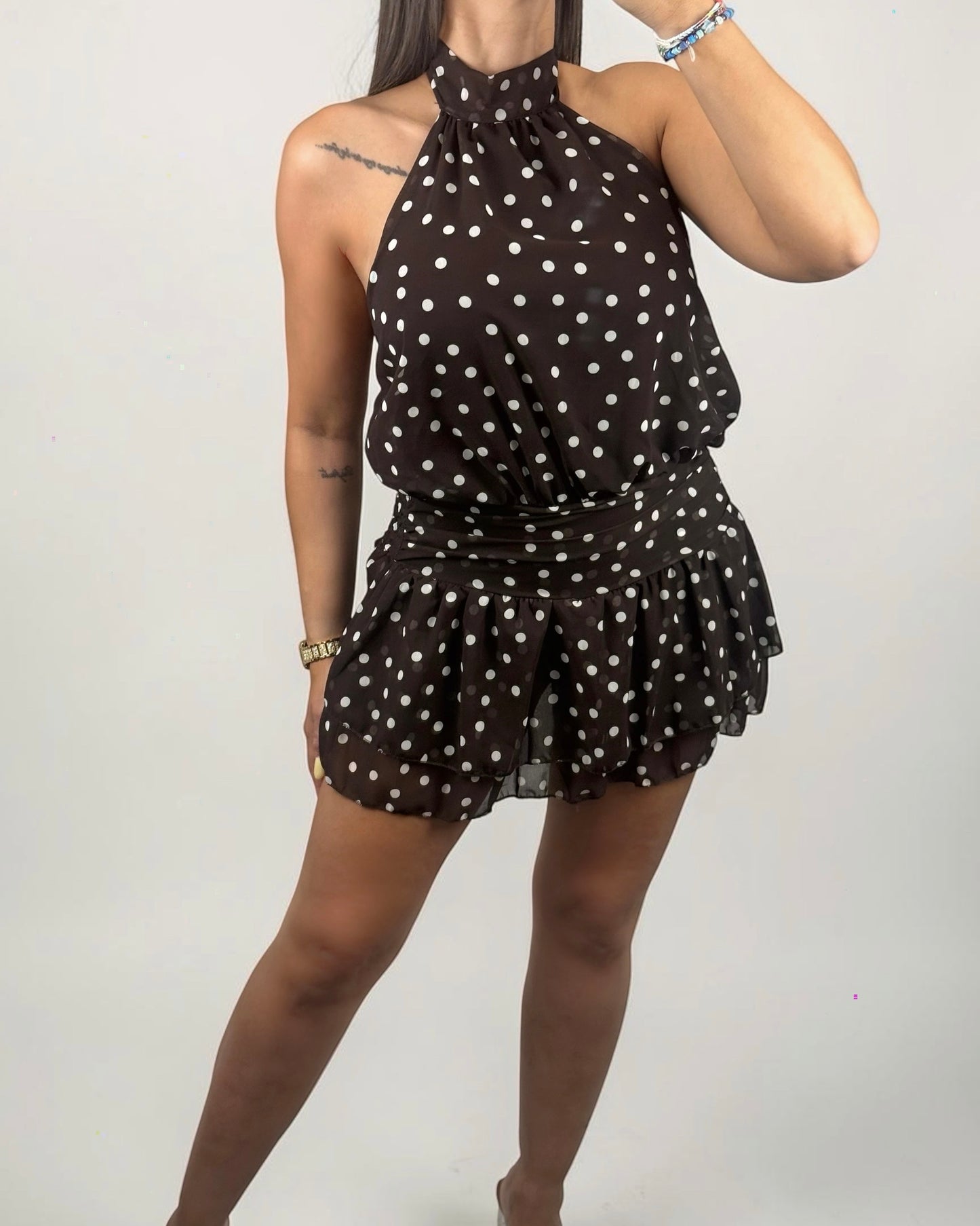 VESTIDO FALDA/PANTALÓN POIS BROWN