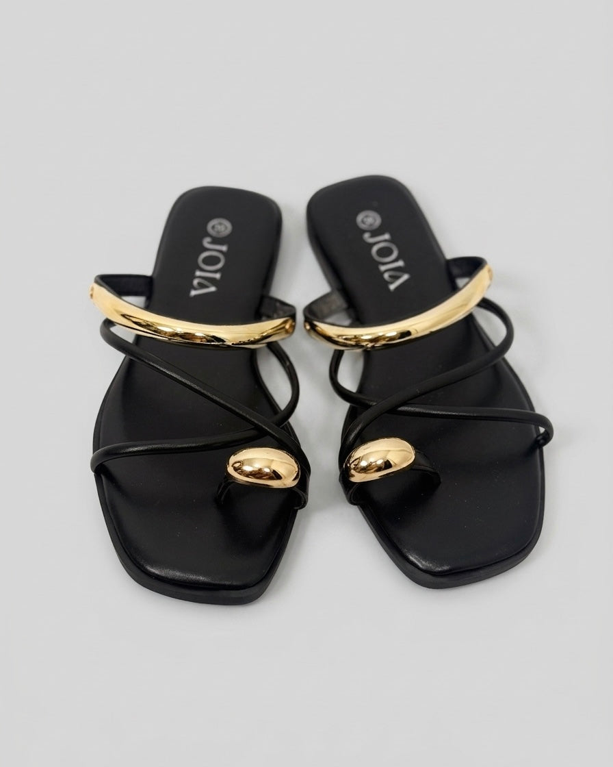 SANDALIA BLACK&GOLD