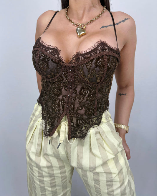 CORSET ENCAJE CHOC