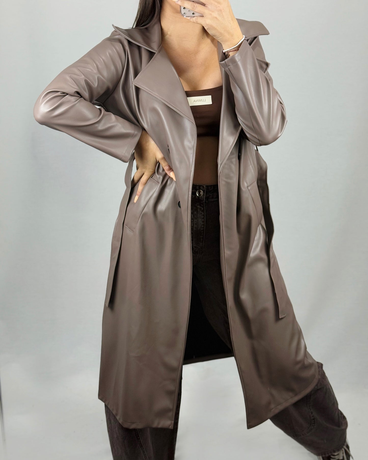 GABARDINA POLIPIEL TAUPE