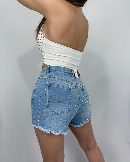 SHORT DENIM TACHUELAS