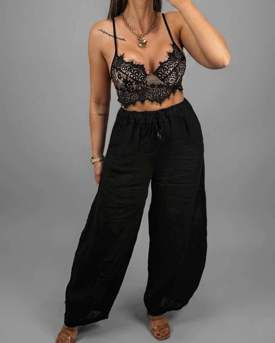 PANTALÓN LINO BLACK