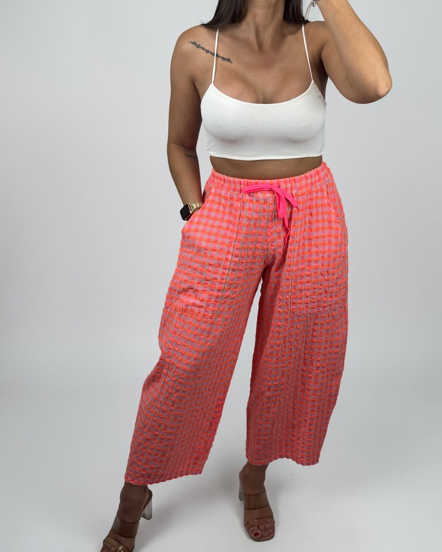 PANTALÓN CUADROS ORANGE