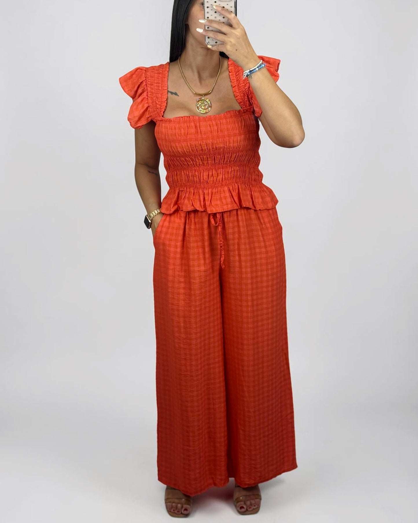 CONJUNTO VICHY ORANGE