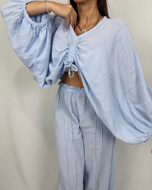 BLUSA LINO BLUE