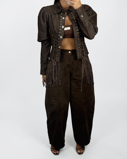 PANTALÓN BROWN FLECOS