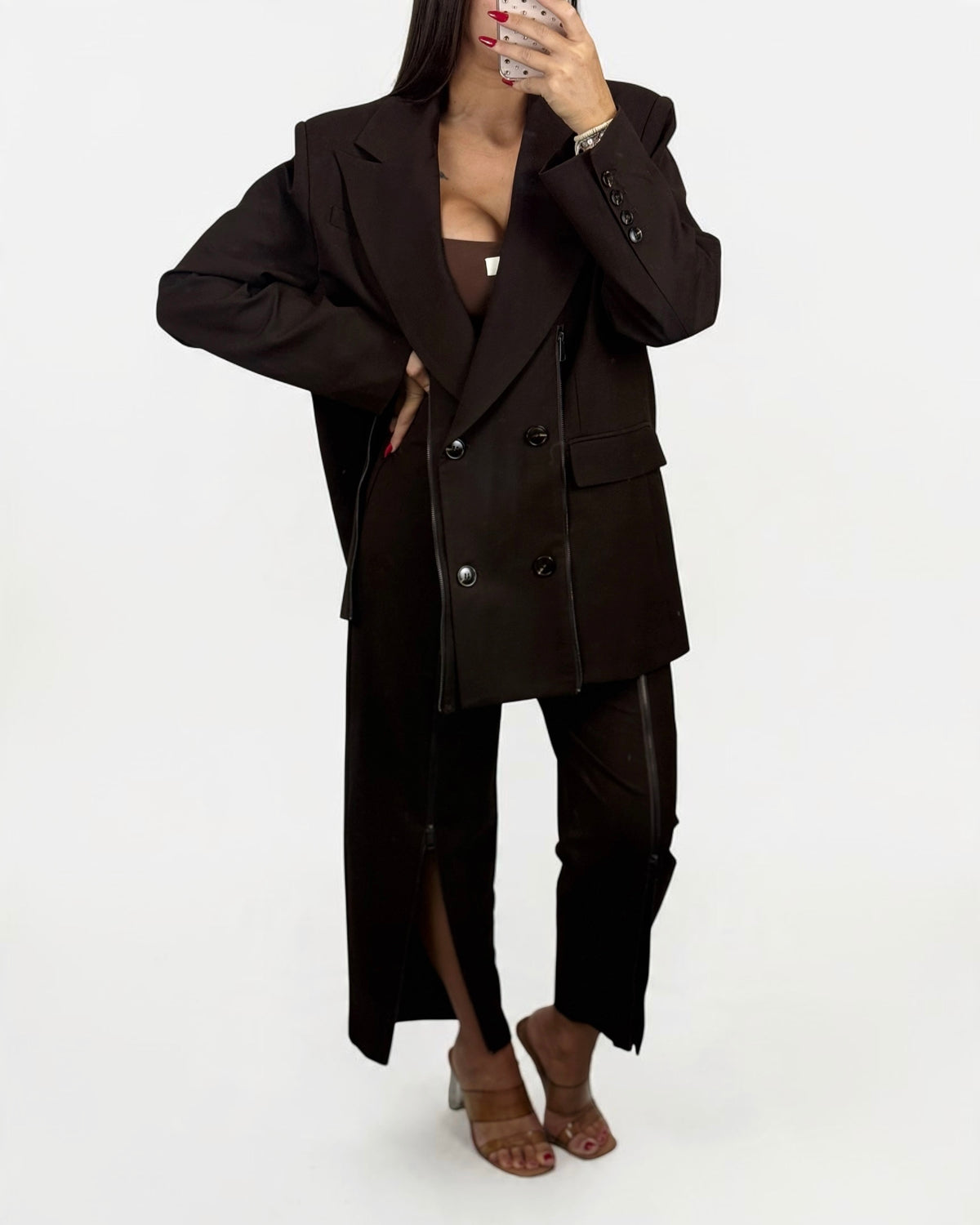 BLAZER CREMALLERAS LUMINA CHOC