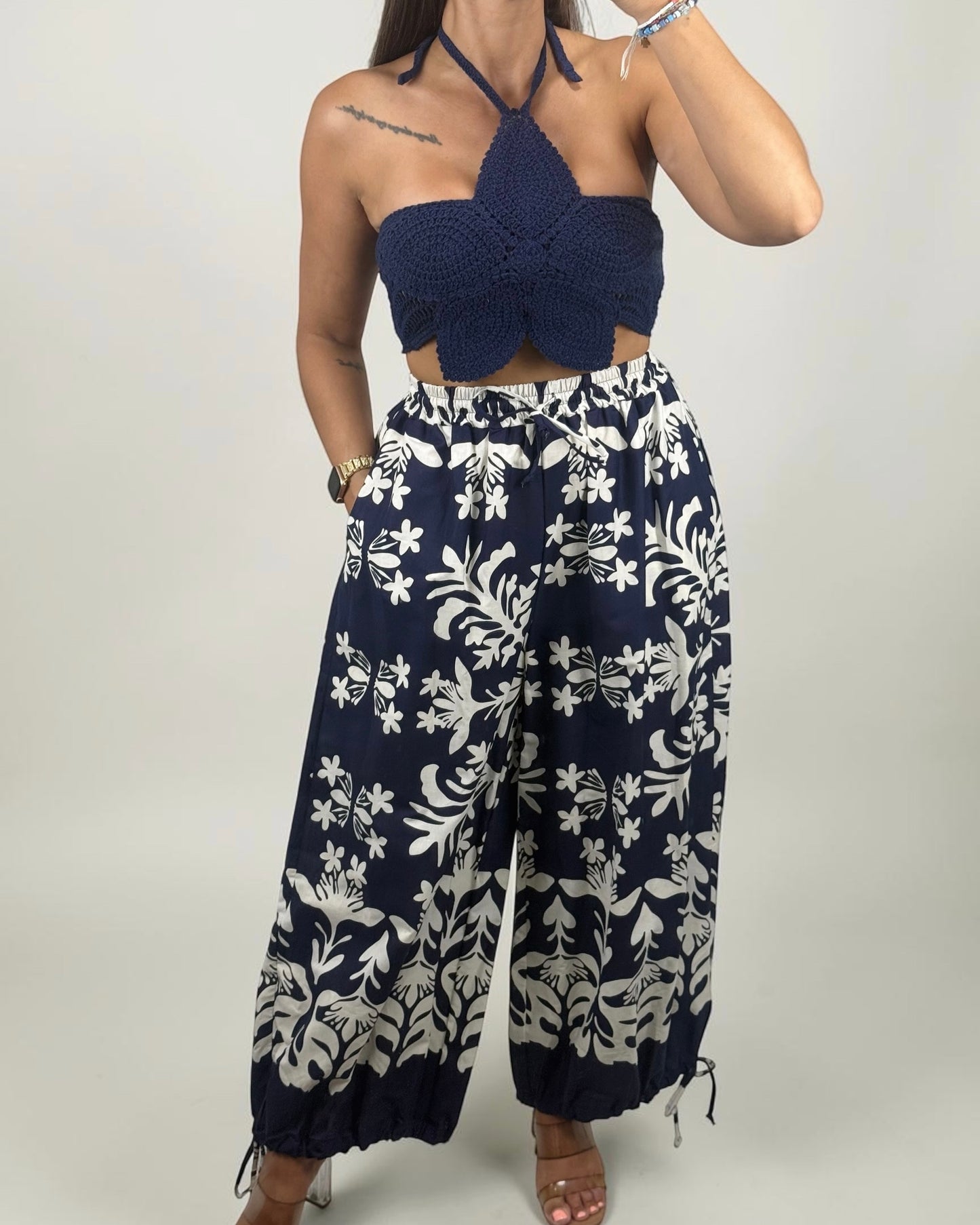 PANTALÓN FLORE BLUE&WHITE  LUMINA