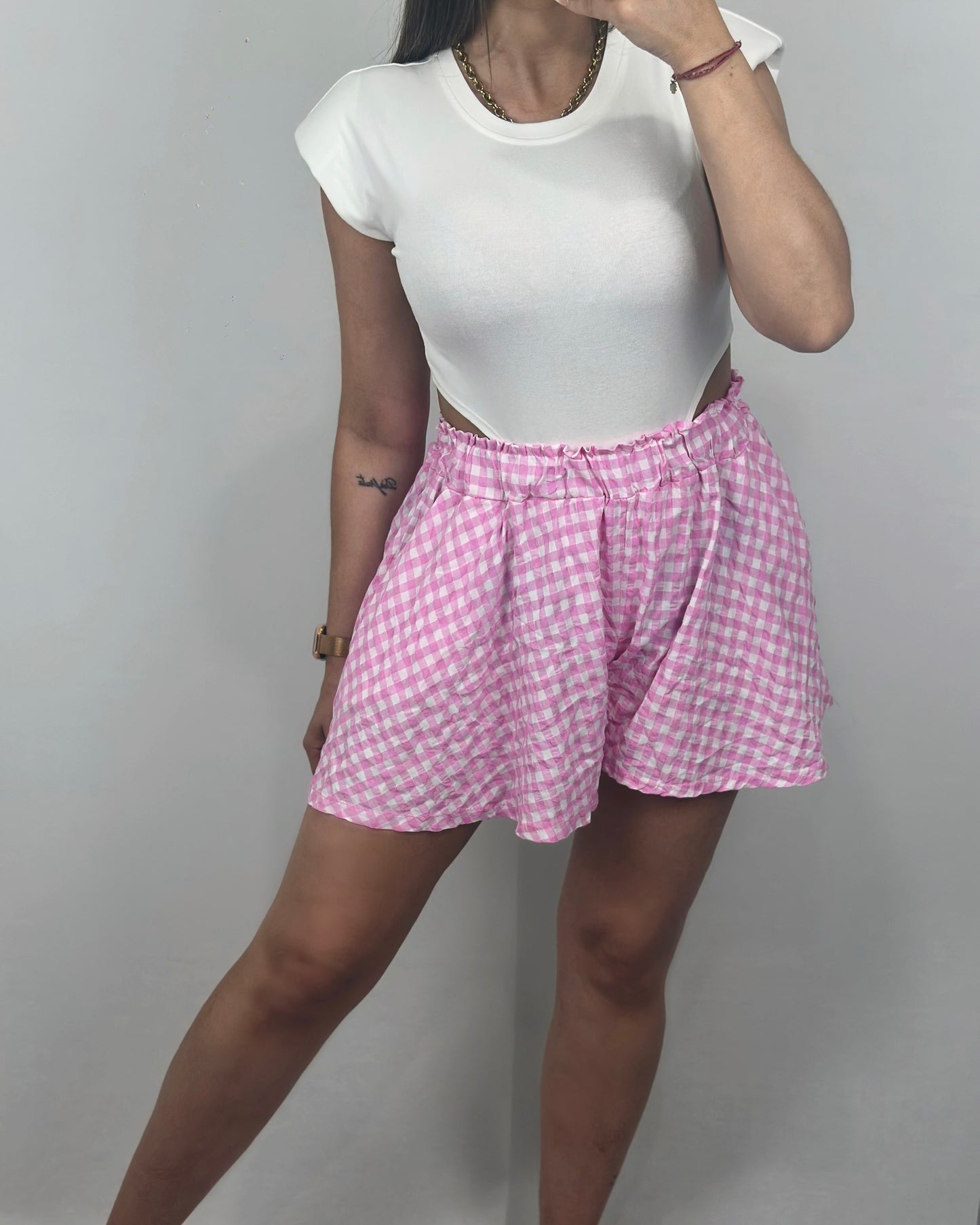 SHORT VICHY ROSA