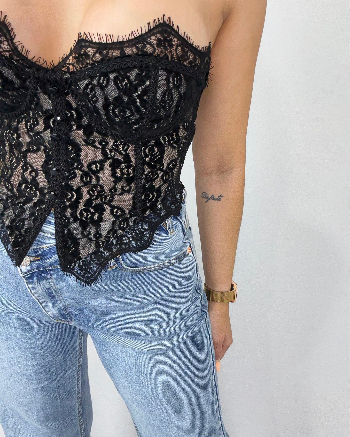 CORSET BOTONES NEGRO