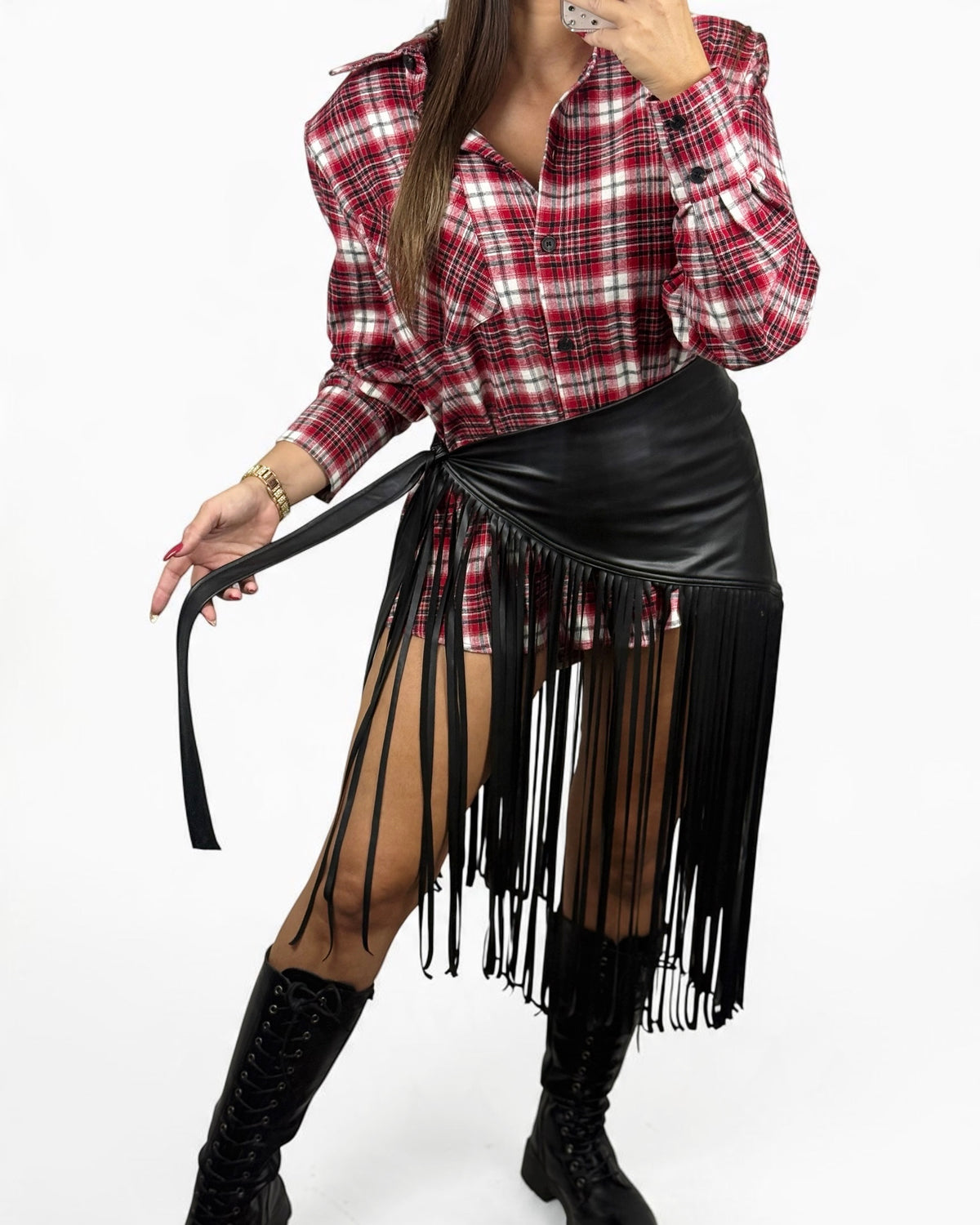 CAMISA CUADROS RED LUMINA