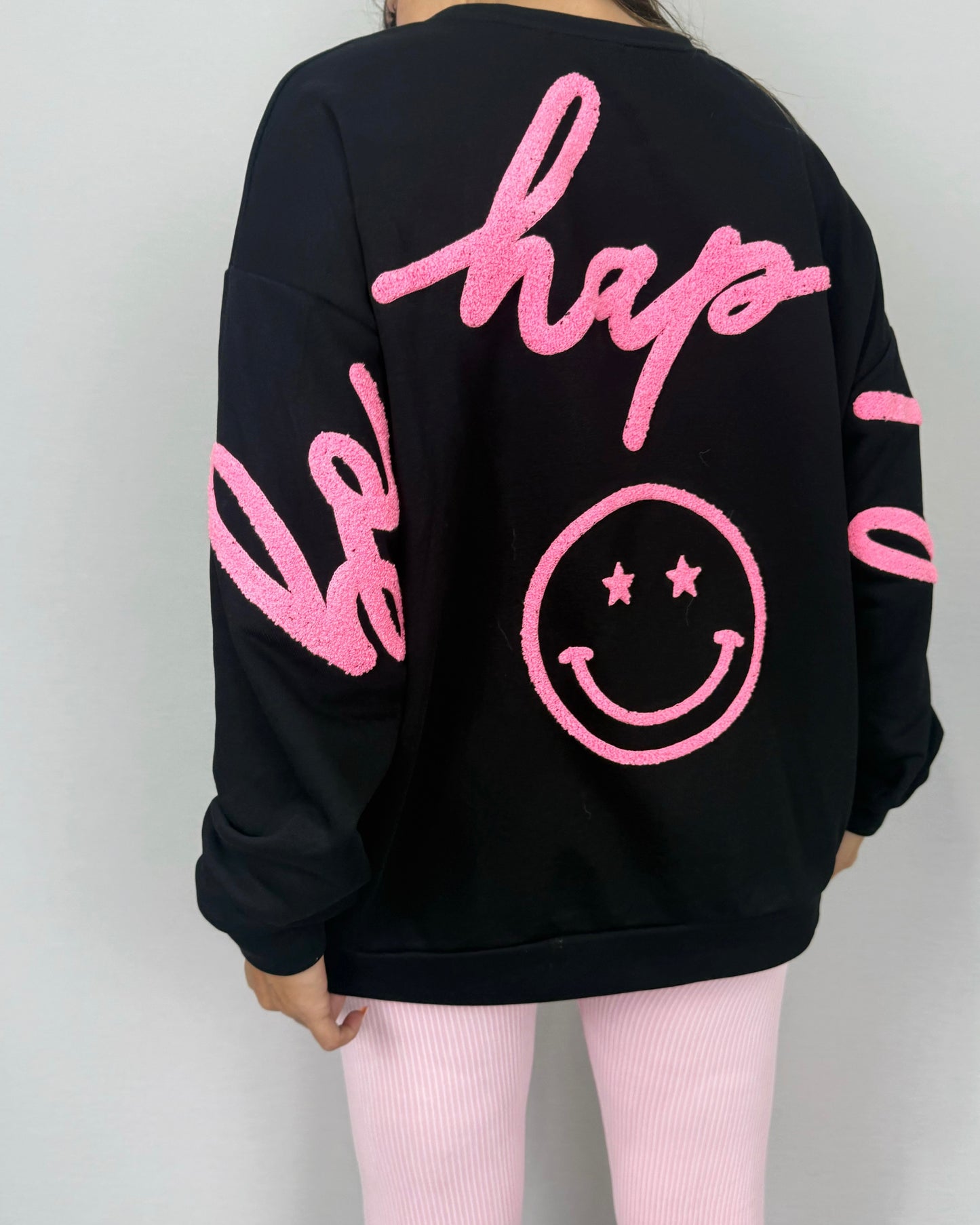 SUDADERA HAPPY BLACK