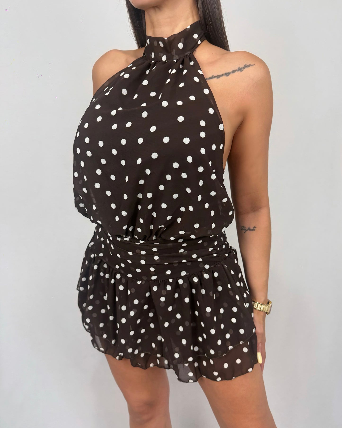VESTIDO FALDA/PANTALÓN POIS BROWN