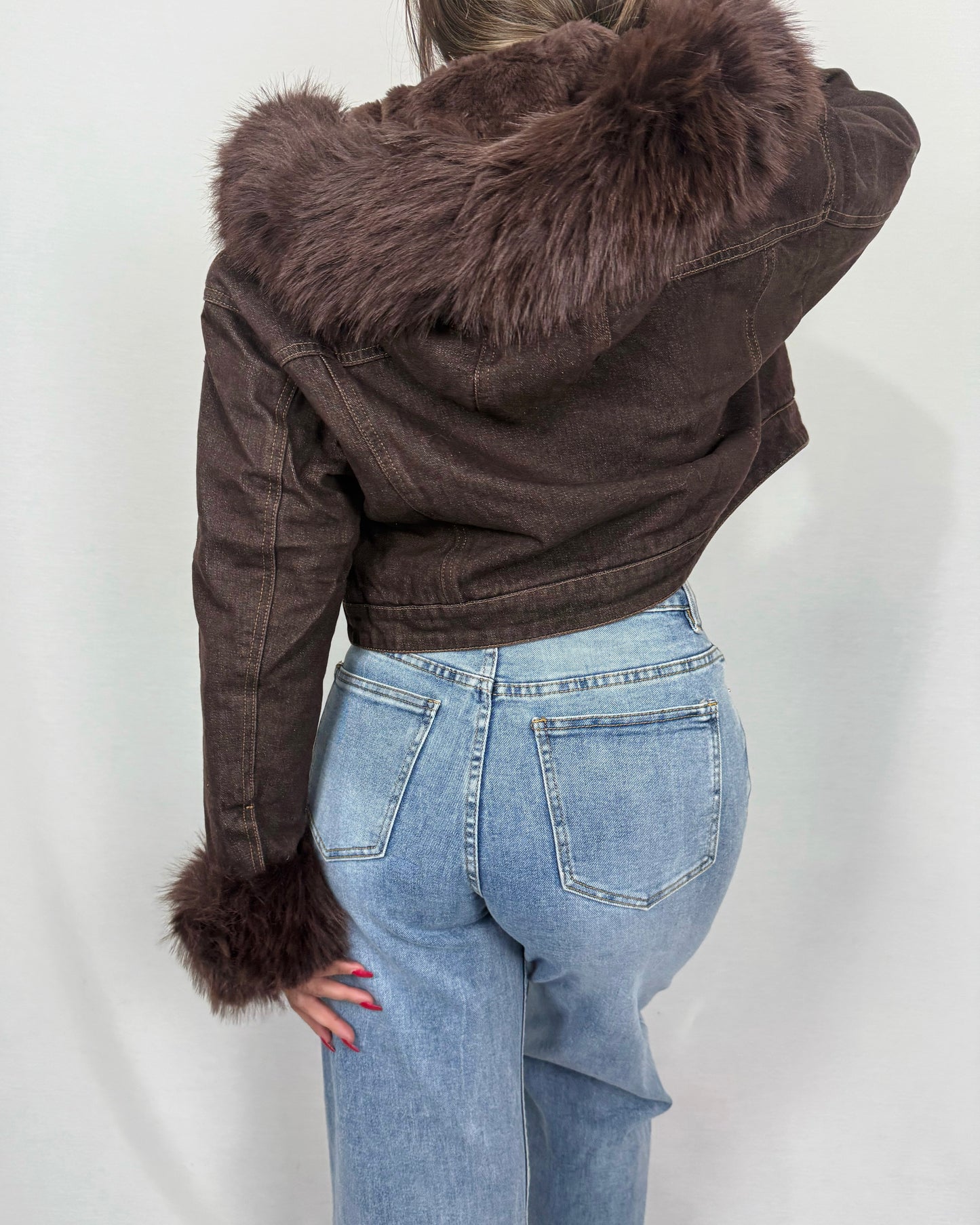 CHAQUETA DENIM PELO CHOC