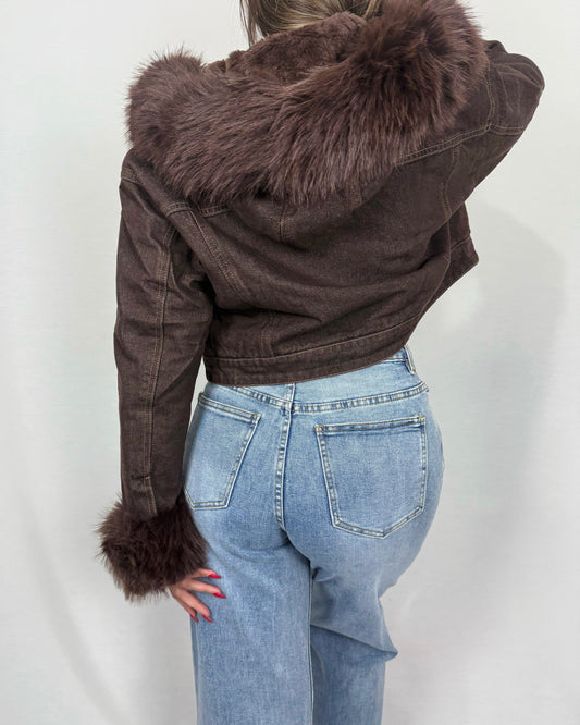 CHAQUETA DENIM PELO CHOC