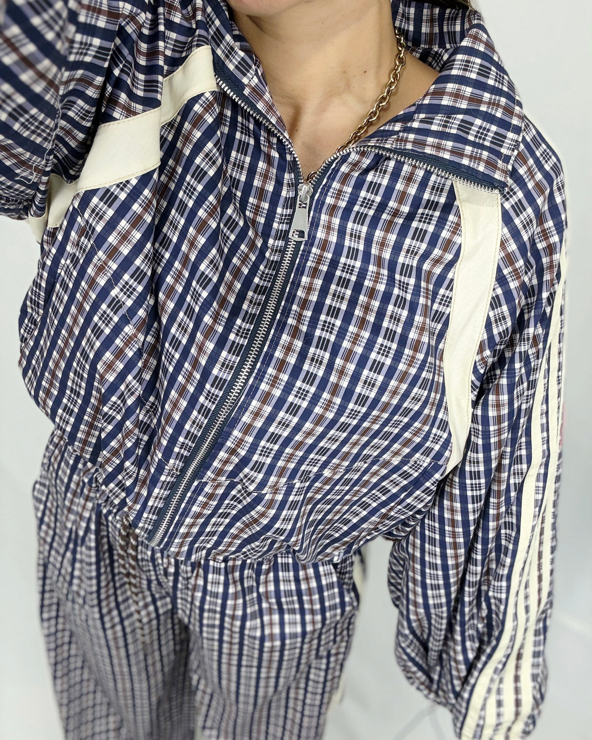 SUDADERA CUADROS BLUE