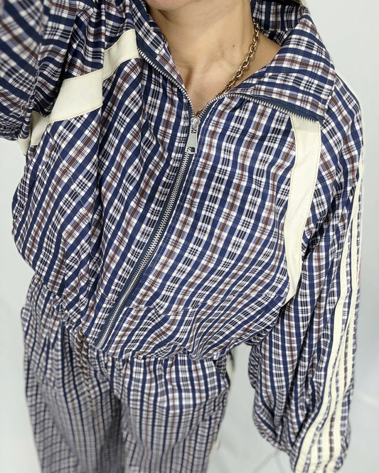 SUDADERA CUADROS BLUE