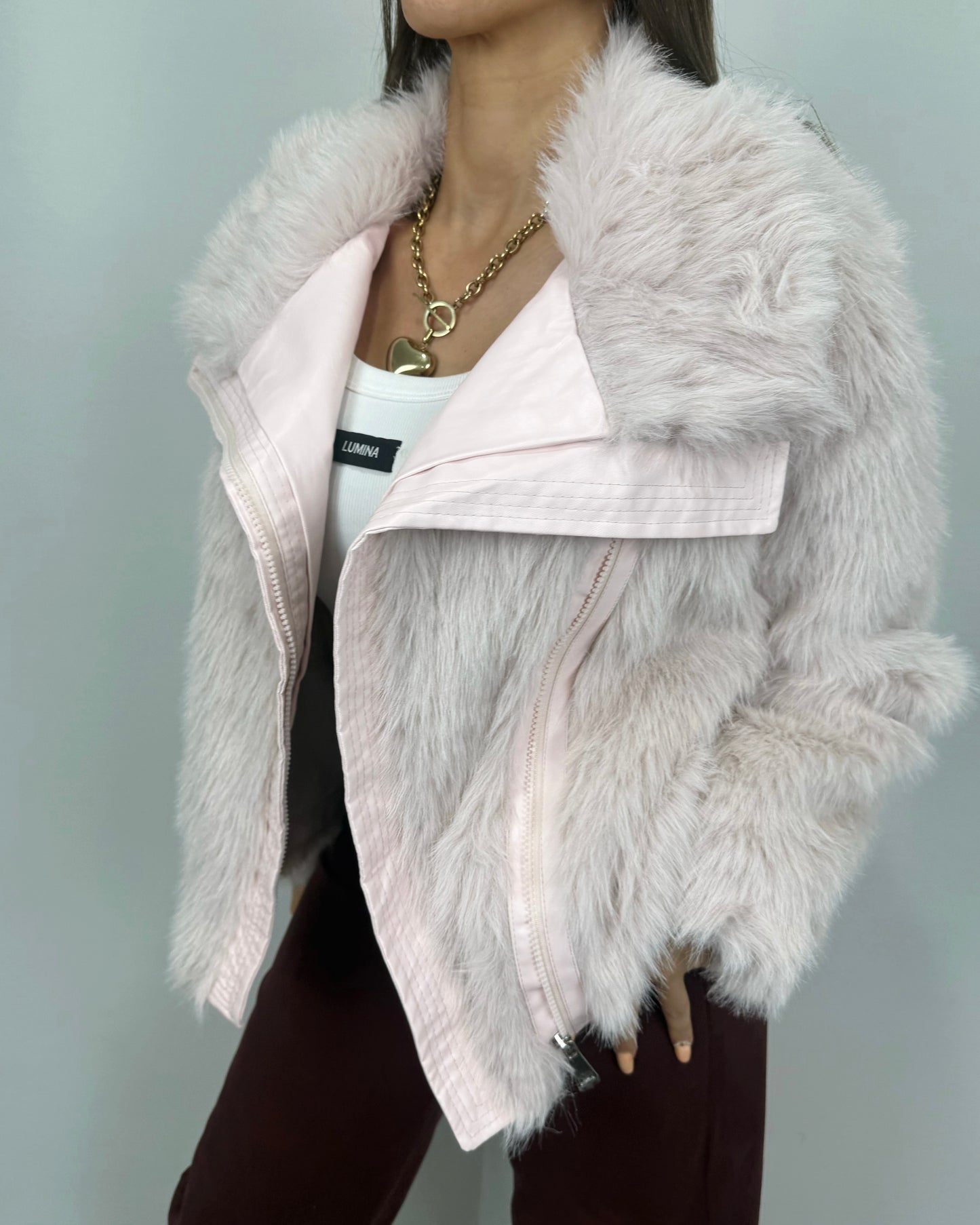 CHAQUETA PELO COMBI PINK