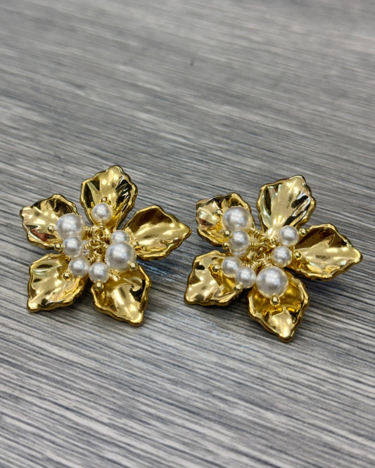 PENDIENTES FLOR PERLAS