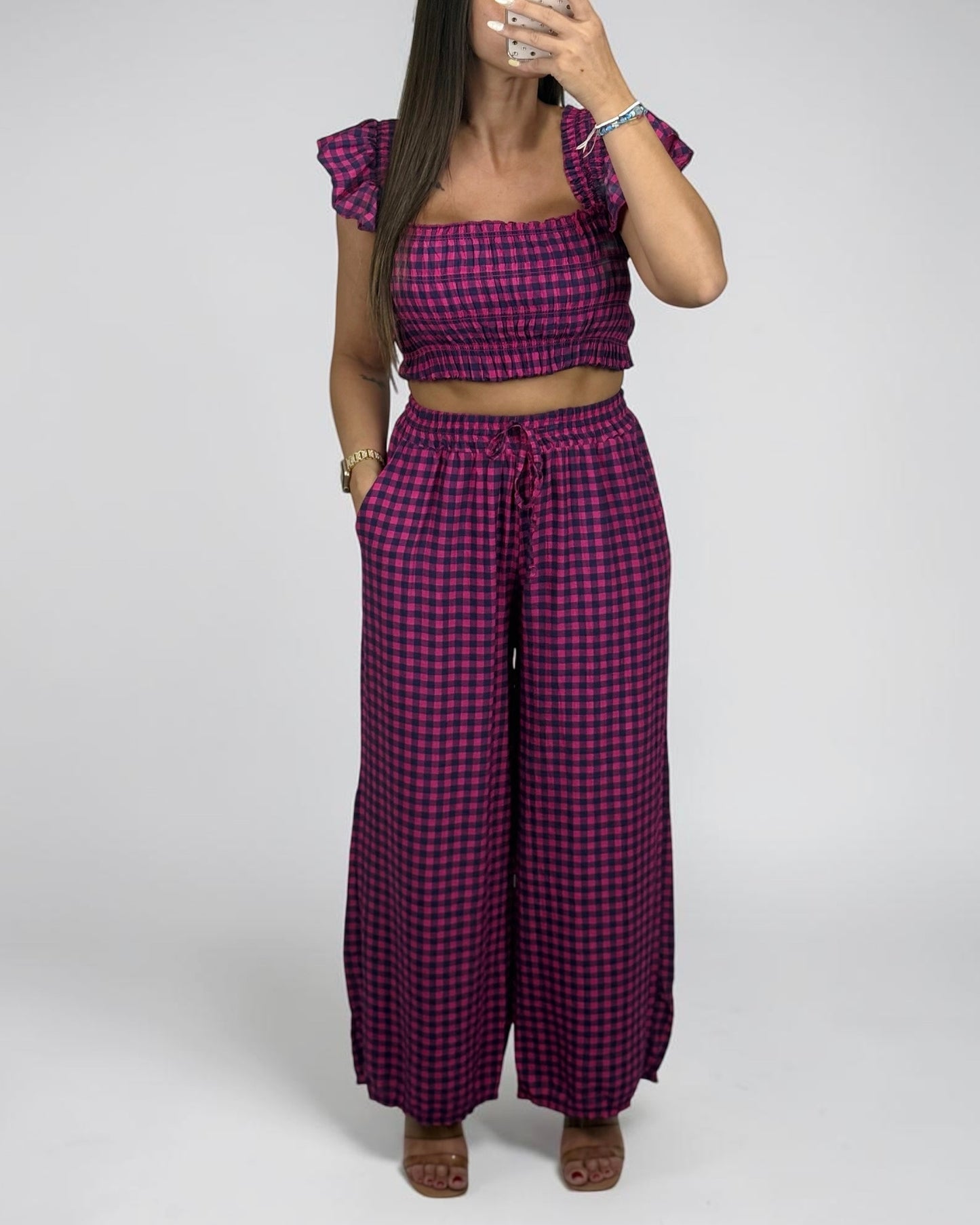CONJUNTO VICHY BLUEPINK