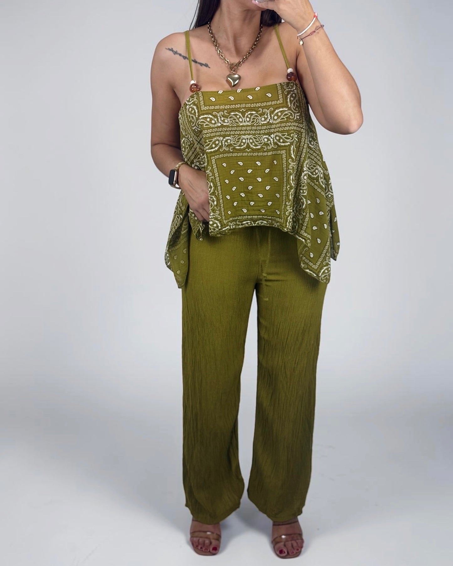 CONJUNTO PAISLEY GREEN