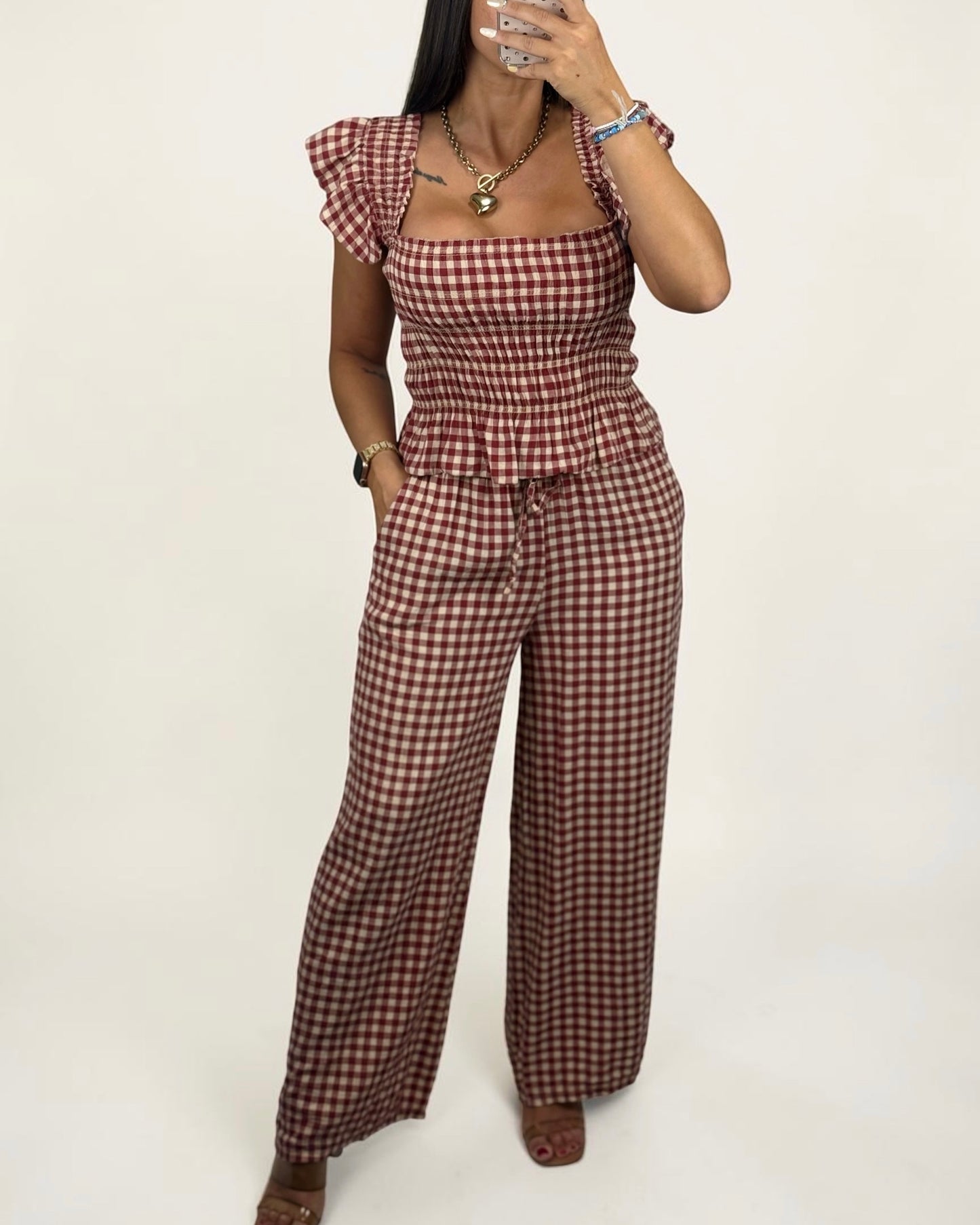 CONJUNTO VICHY VOLANT RED
